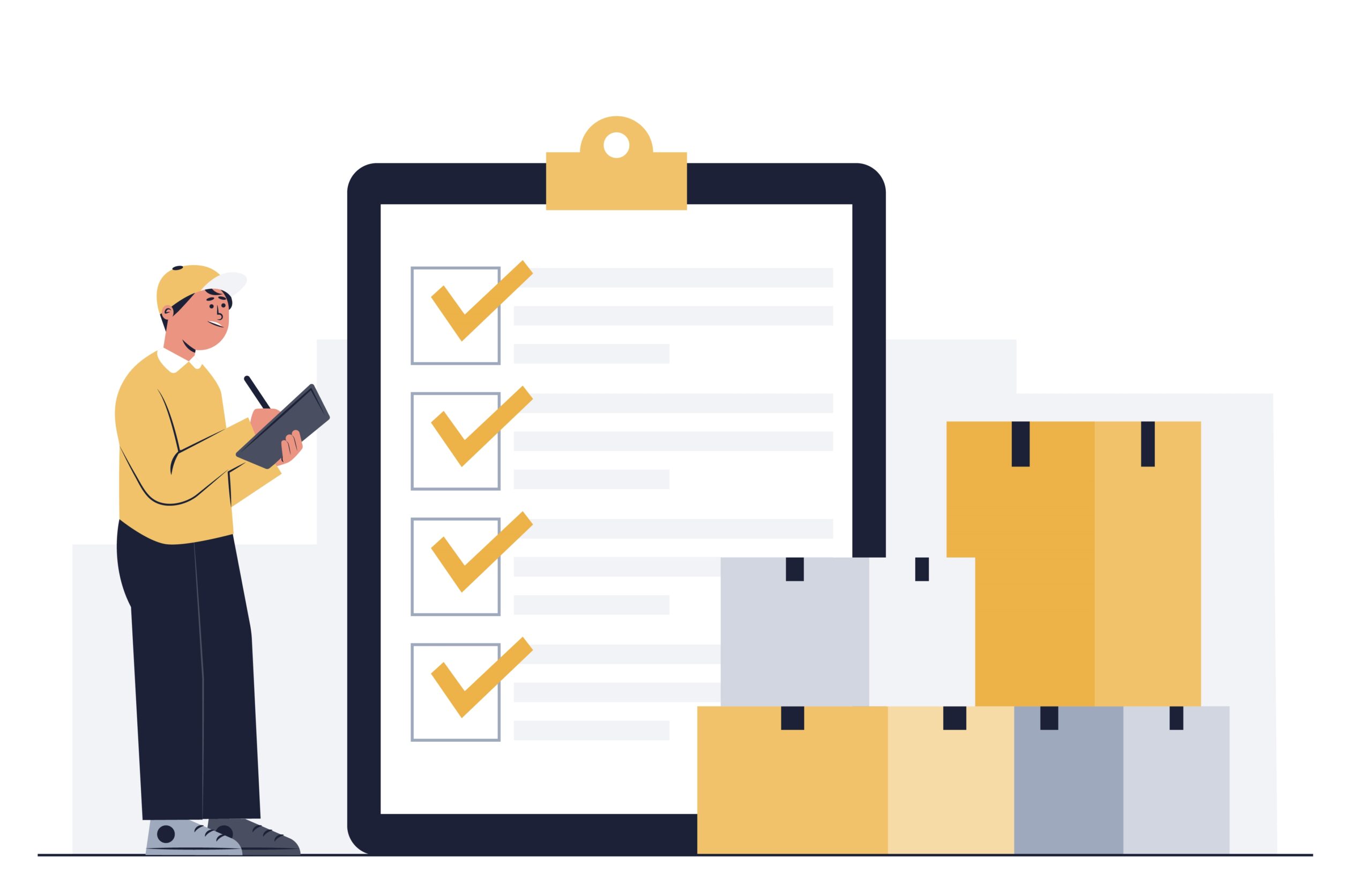 Warehouse worker performing cycle counting with a barcode scanner
